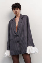 Vintage Striped Patchwork Blazer image 3