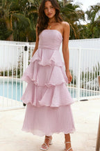 Fashion Strapless Backless Ruffle Tiered Midi Dress image 16