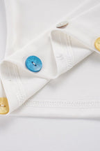 Color Button Hollow Cropped T-Shirt image 5