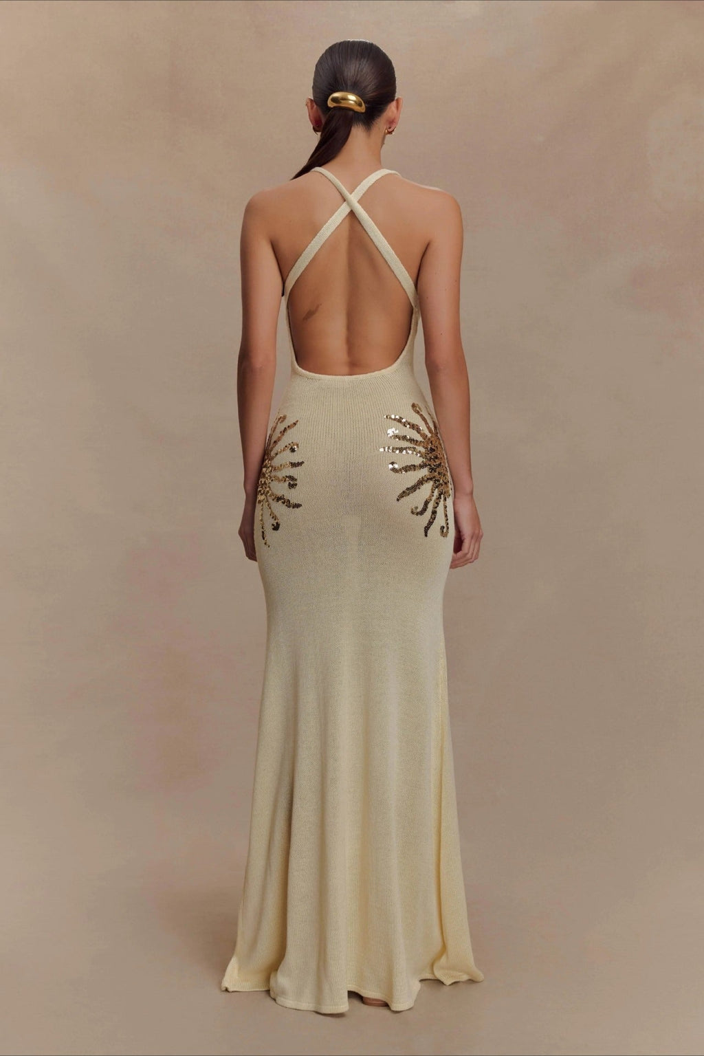 Elegant U Neck Solid Sweater Dress image 3