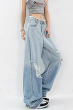 Gradient Ripped Straight Leg Jeans image 7