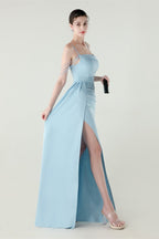 Satin Spaghetti Strap Mermaid Party Dress image 10
