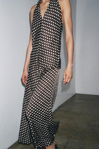 Polka Dot Halter Neck Maxi Dress image 3