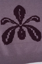 V Neck Floral Jacquard Sweater image 6