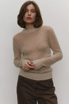Sheer Blend Round Neck Knit Top image 9
