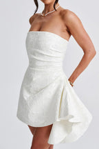 Strapless Jacquard Mini Party Dress image 4