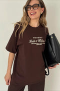 Minimalist Casual Cotton Letter Print Short Sleeve T-shirt image 2
