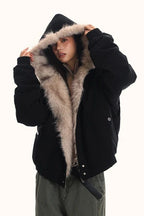 Fur Hooded Insulated Jacket image 1