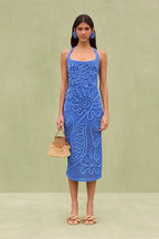 Elegant Knitted Sleeveless Floral Dress image 5