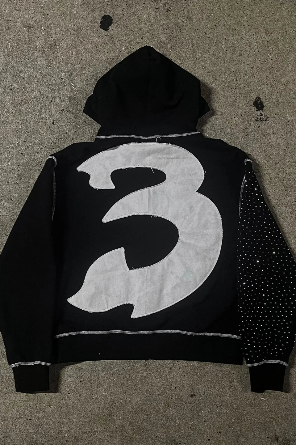 Embroidery Zipper Oversize Hoodie image 2