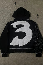 Embroidery Zipper Oversize Hoodie image 2