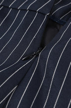 V Neck Striped Fitted Blazer Skirt Two Piece Set image 5
