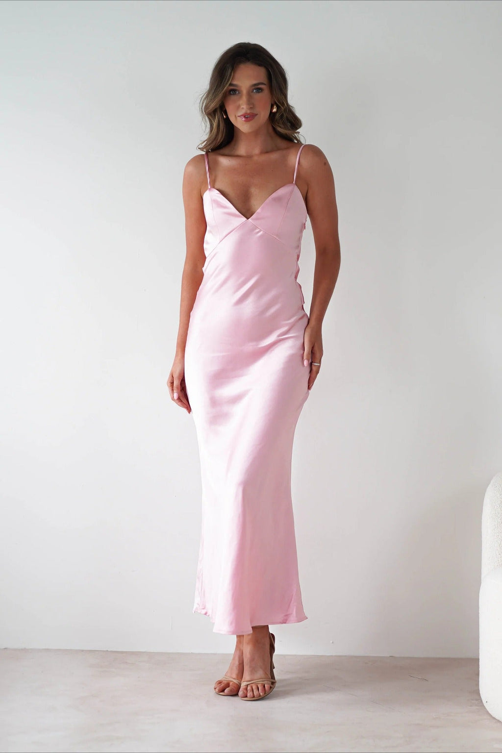 Satin Backless Tie Party Dress image 18
