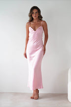 Satin Backless Tie Party Dress image 18