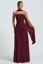 Solid Bustier High Slit Formal Dress image 18