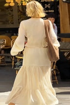 Sexy Lace Chiffon Open Front Wrap Maxi Dress image 5