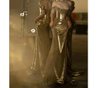 Golden Backless Sequined Party Dress image 1
