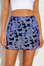Printed Mesh Bodycon Mini Skirt image 4