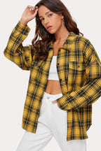Plaid Stand Collar Button Shirt  Blouse image 28