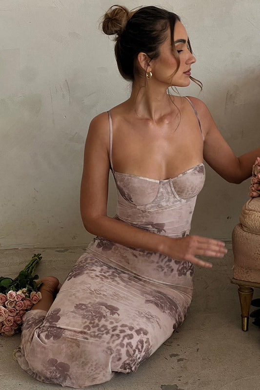 Sexy Printed Slim Fit Cami Maxi Dress image 1