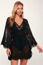 Lace Mesh Embroidered Pullover Cover Up image 10