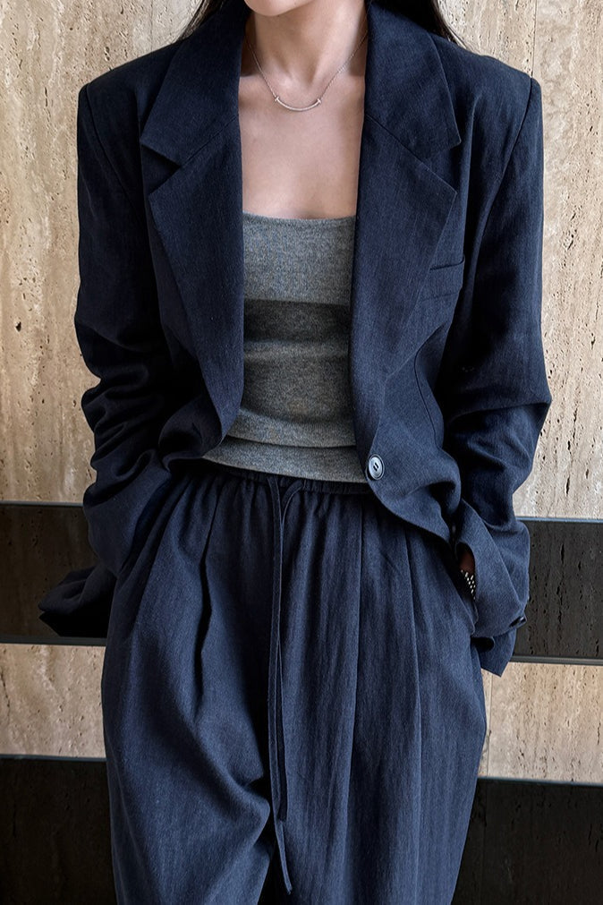 Casual Tencel Linen Suit Blazer image 7