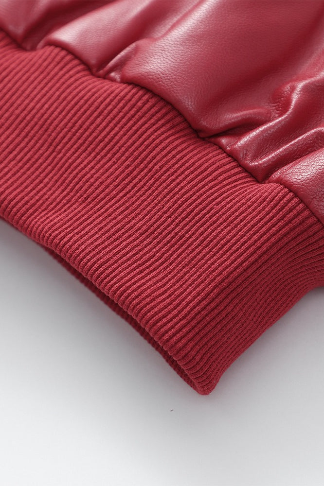 Colorblock Faux Leather Zip Jacket image 7