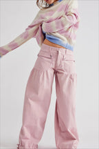 Ruched Mid Rise Wide Leg Jeans image 16