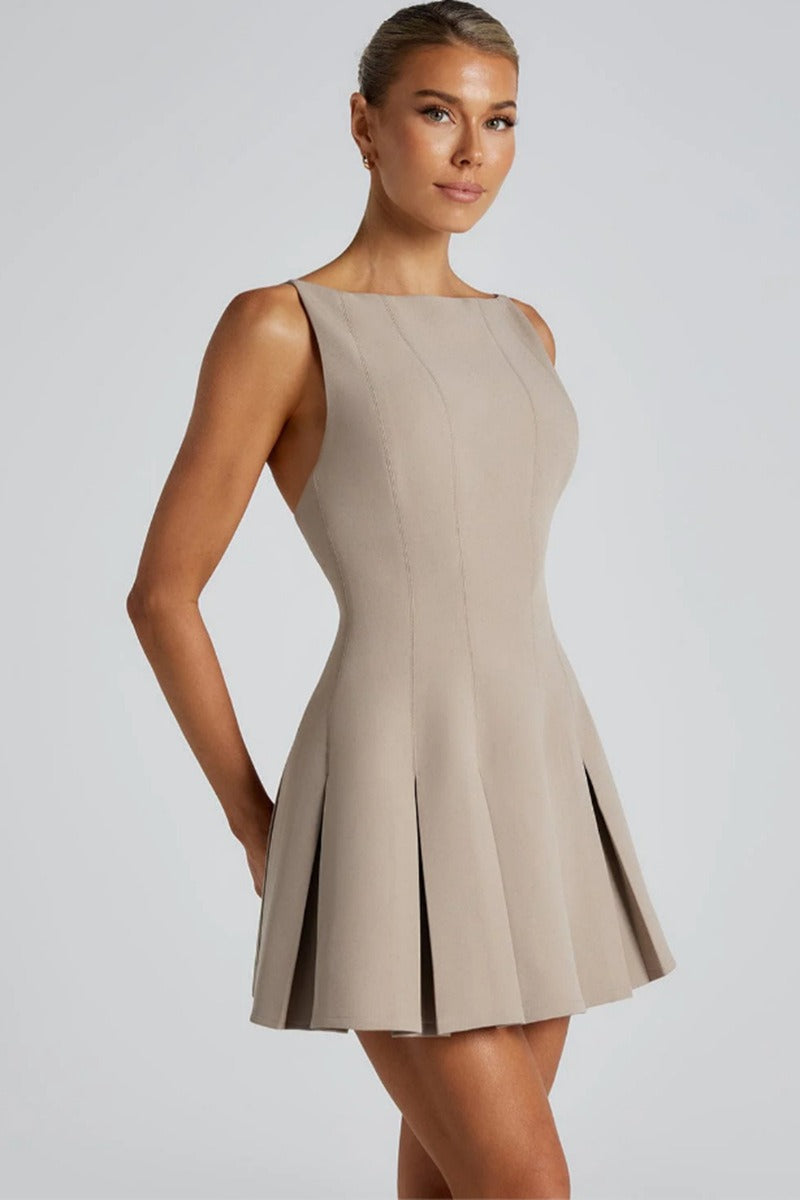 Solid Color Wide Hem Sleeveless Cocktail Dress image 9