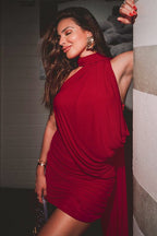 Sheer Tie Neck Bodycon Cocktail Dress image 8