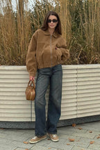Vintage Suede Zip Front Relaxed Jacket image 8
