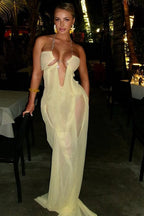 Irregular Sheer Tulle Patchwork Metal Decorative Prom Dress image 10