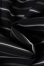 Woven Striped Collared Tie Waist Long Sleeve Blouse image 4
