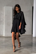 Ruffle Cape Half Sleeve Elegant Mini Dress image 1