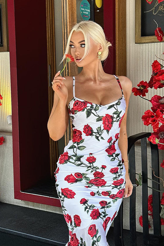 Square Neck Floral Cami Party Dress image 1
