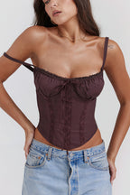 Lace Panel Tie Sexy Cami Top image 7