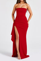 Sexy Strapless Slit Evening Party Dress image 15