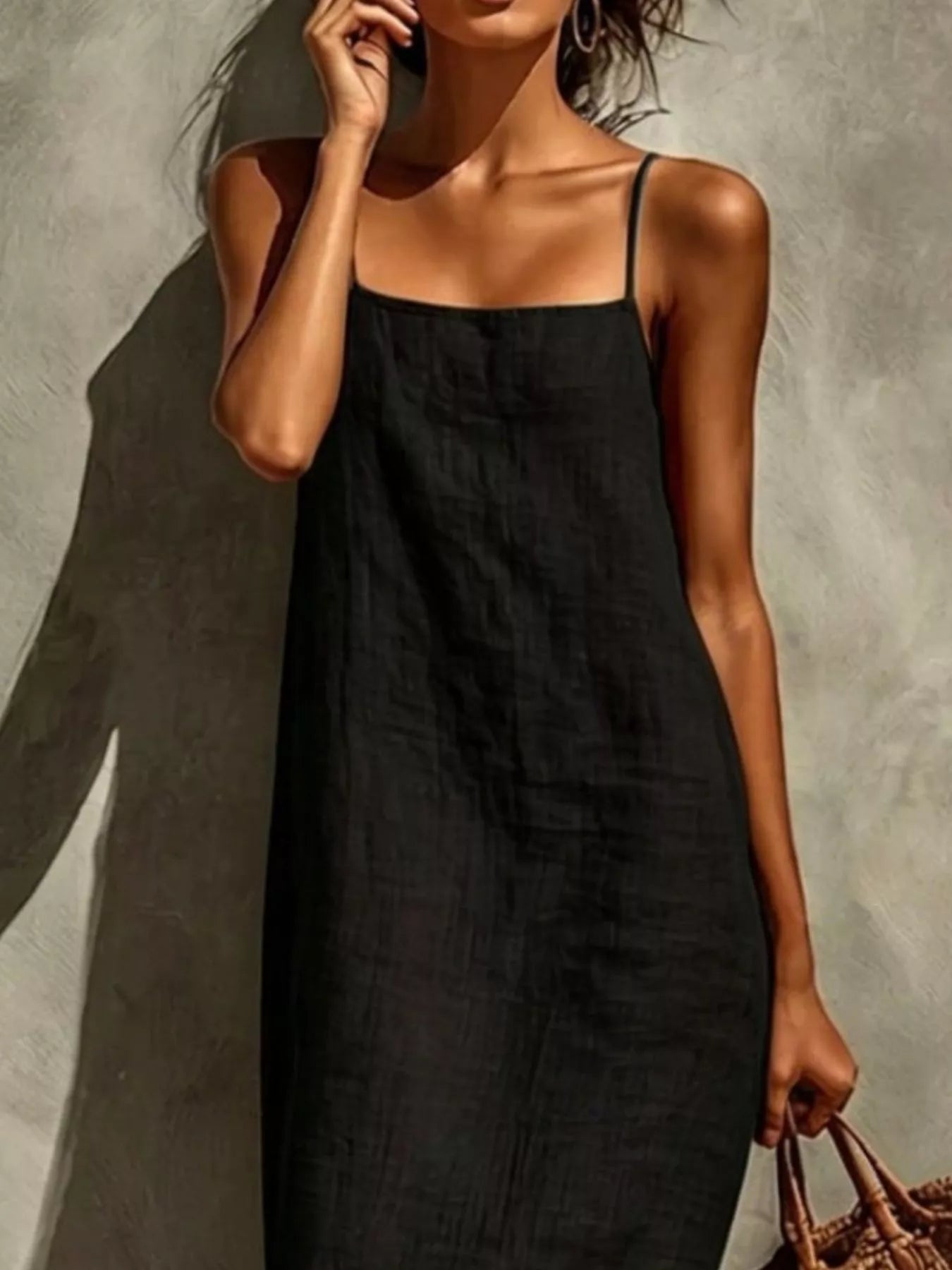 Noelle Maxi Dress detail view styled for Avrienne