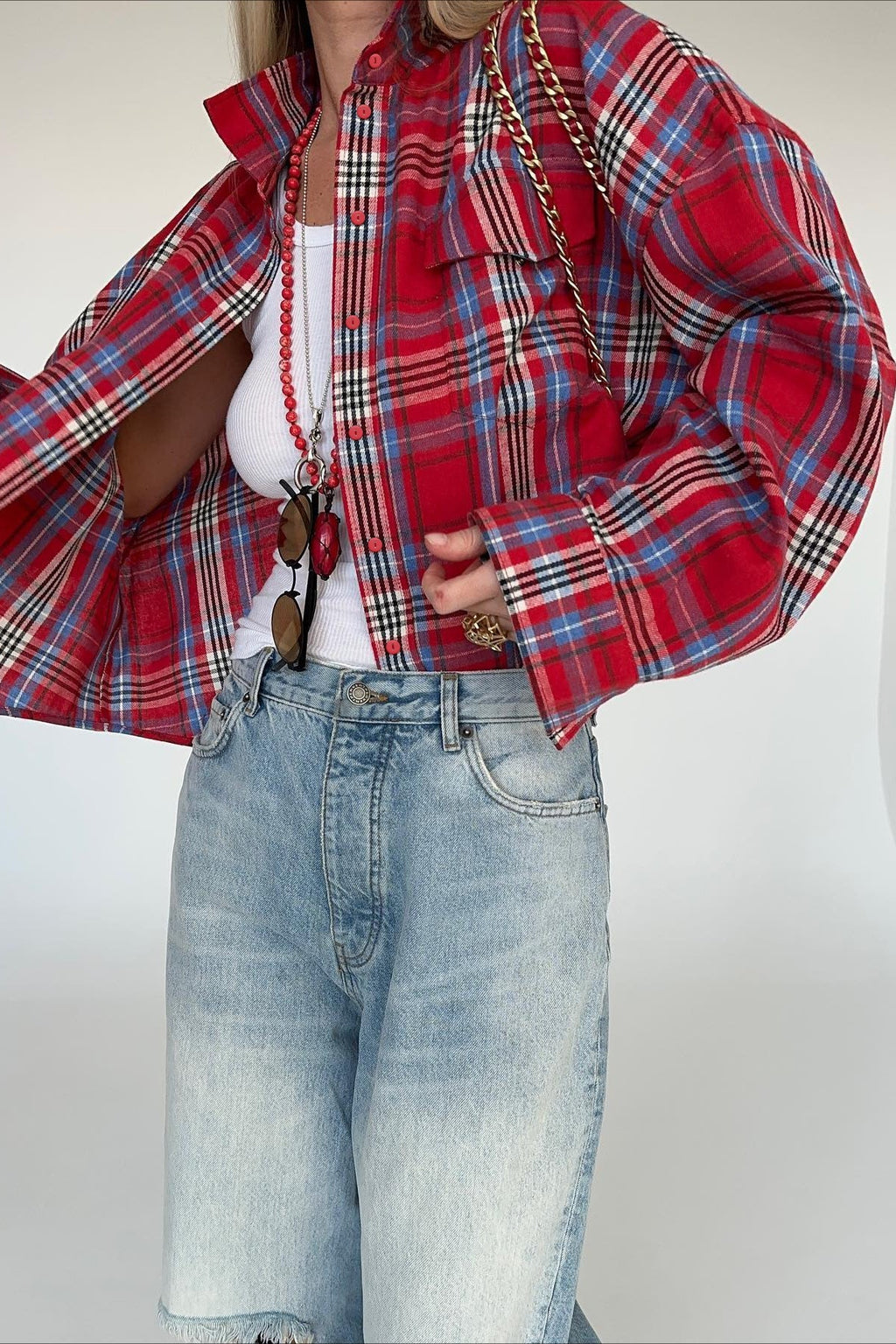 Vintage Plaid Long Sleeve Jacket image 1