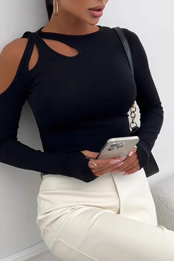 Off-Shoulder Bodycon Knit Top image 4