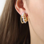 Corinne C-Hoop Earrings styled for Avrienne