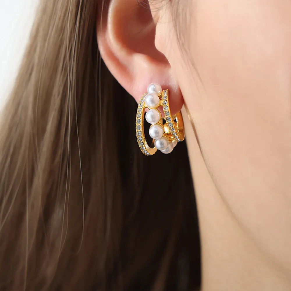Corinne C-Hoop Earrings styled for Avrienne