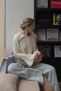 Ruffled Collar Flare Sleeve Knit Sweater image 2