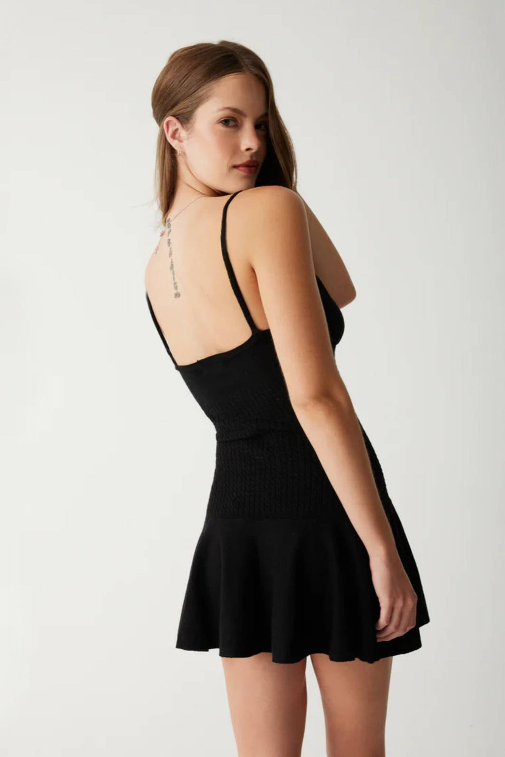 Vintage Floral Knit Spaghetti Strap Mini Dress image 9