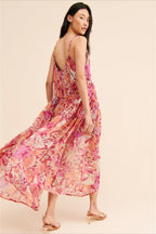 Boho Sleeveless Floral Print Maxi Dress image 3