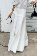Solid A-Line Midi Skirt image 1