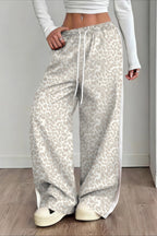 Leopard Print Spliced Casual Pants image 5