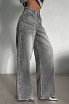 Concrete Grey Straight Leg High Waist Jeans image 2