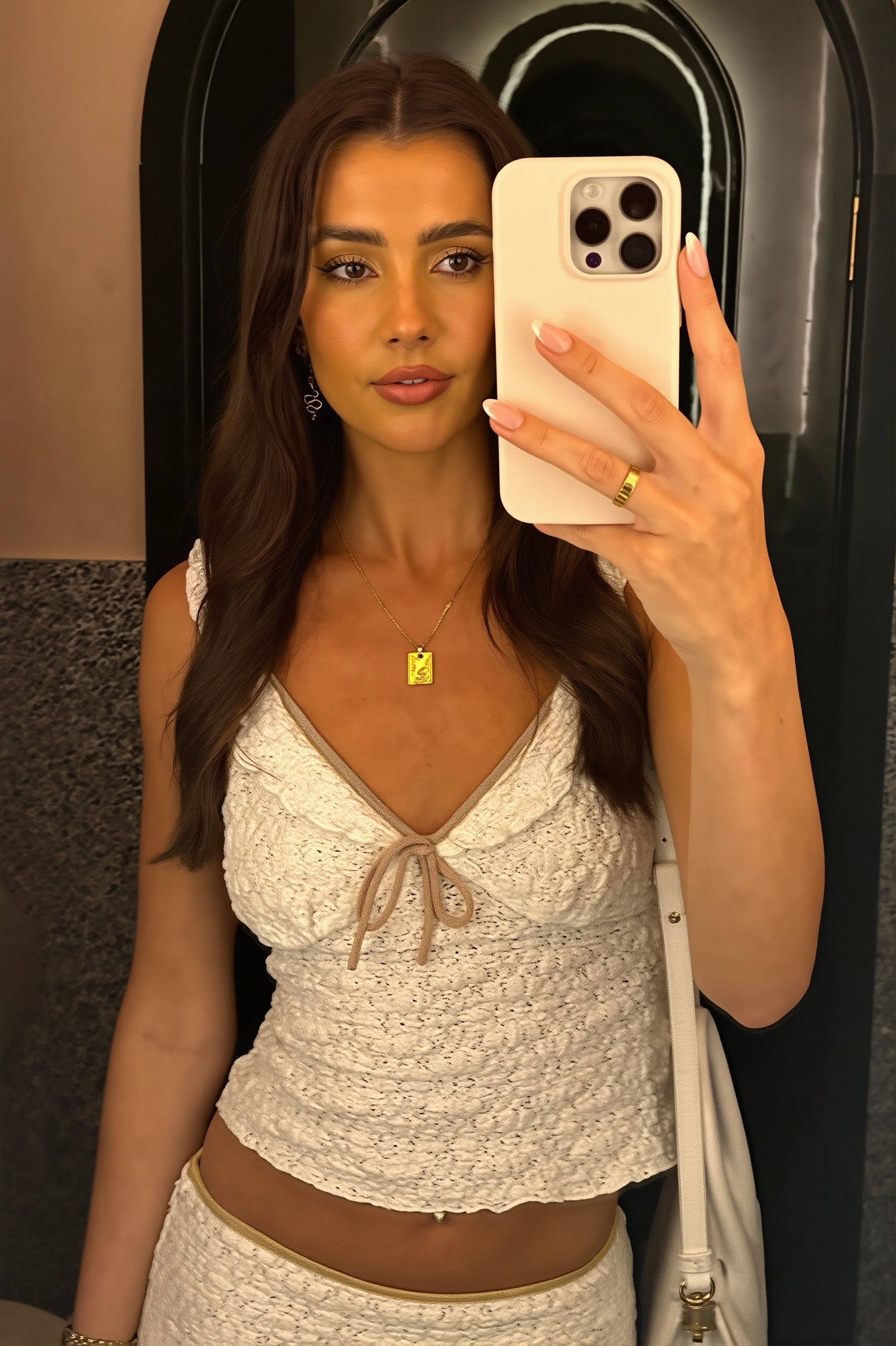 Sexy Sheer Lace Panel Trim Cami Top image 4