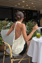 Chiffon Ruffle Halter Tie Back Sleeveless Halter Top image 3